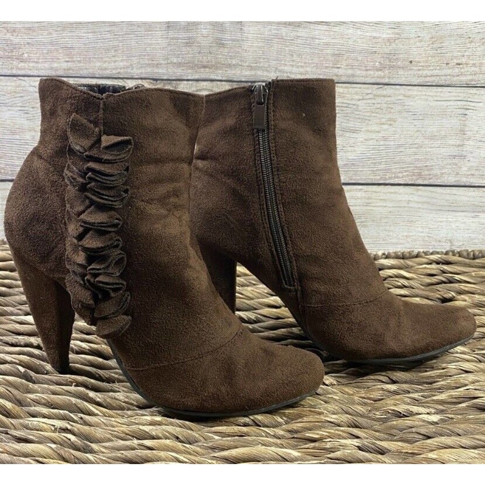 traffic ruffled heeled booties 8